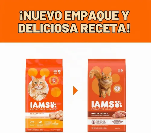 Vista 8 de IAMS Proactive Health Healthy Adult Dry Cat Food, Chicken, 3.5 lb Recomendado por veterinarios, ingrediente de pollo real #1, proteína de pollo