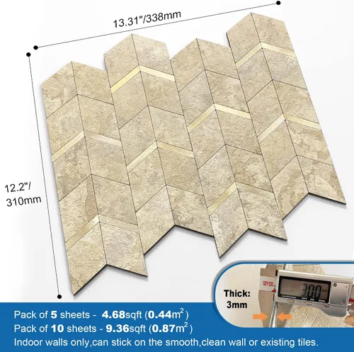 Vista 5 de MOFIT Protector contra salpicaduras despegar y pegar para cocina, Panel de pared 3D azulejo despegar y pegar autoadhesivo protector contra