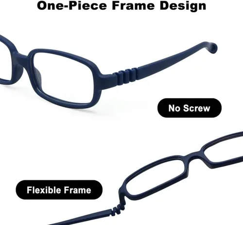 Vista 5 de Marco de gafas ópticas para niños con correa tamaño 48 marco flexible de una sola pieza sin tornillo