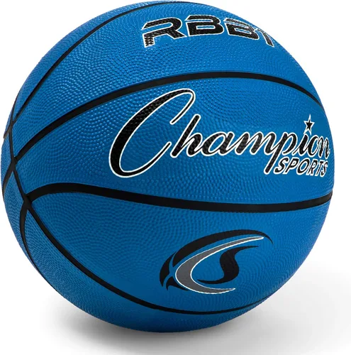 Vista 2 de Champion Sports Rubber Basketballs Heavy Duty Pro-Style, IndoorOutdoor Use, Premium Basketball Equipment for Physical Education, Various Sizes &