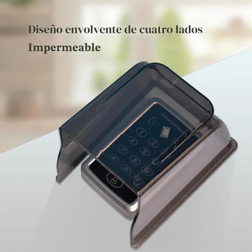 Vista 8 de Cubiertas de lluvia resistentes a la intemperie para cerraduras de puertas exteriores, escudo de agua de plástico para teclado de control de acceso