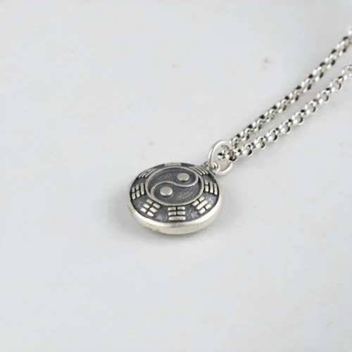 Vista 5 de Women's Small 925 Sterling Silver Yin Yang Pendant Necklace,20 inch Chain