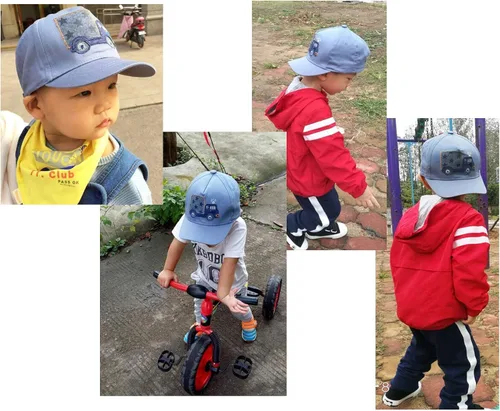Vista 4 de UQ Gorros de béisbol ajustables de algodón para niños con diseño de estrellas