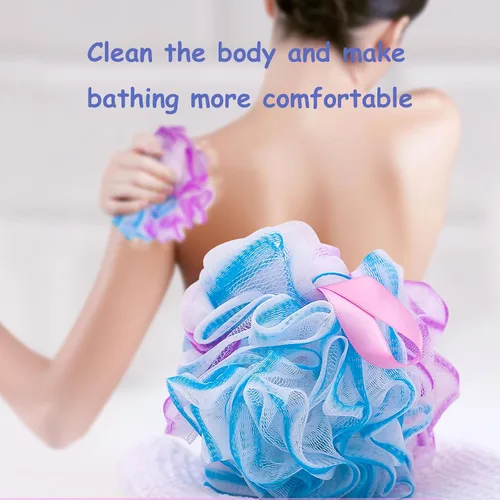 Vista 2 de Esponja de esponja para ducha, esponja para baño, esponja para lavado corporal, de malla, con carbón activado, exfoliante corporal esencial