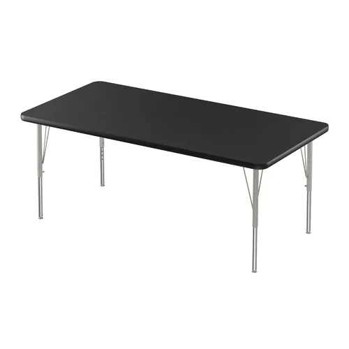 Vista 33 de Correll - Mesa de actividades rectangular Econoline de 30 x 60 pulgadas, parte superior de melamina de granito gris, altura ajustable