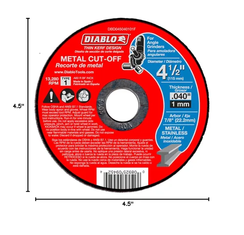 Vista 2 de Diablo Metal Cut-Off 4 1/2 10 Pack