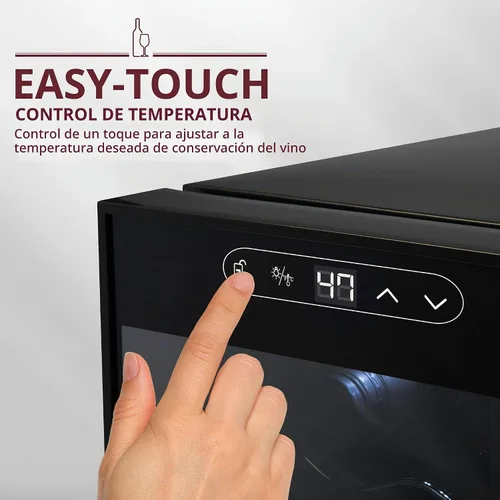 Vista 5 de Schmecke - Refrigerador de vino con compresor de 34 botellas con cerradura Gran bodega independiente Refrigerador de vino digital 41f-64f