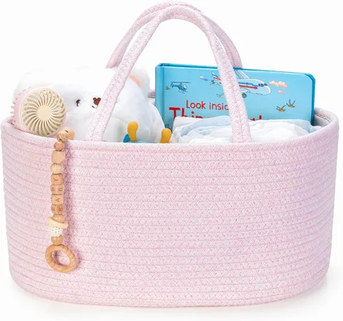 Vista 21 de Diaper Caddy Organizer, Empty Gift Basket with Gift Wrap for Newborn Essentials, Baby Storage Basket, Stylish Gift Bag for Baby Shower, Boys and