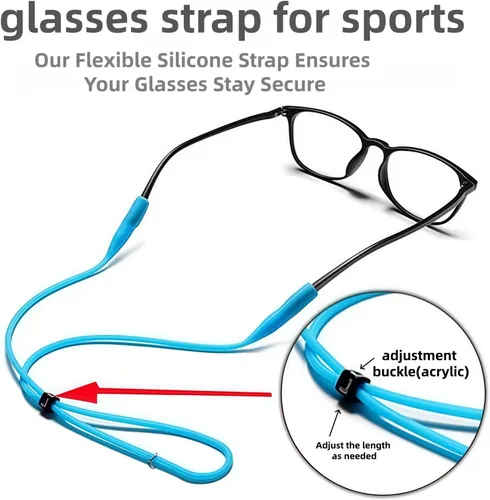 Vista 5 de Correa ajustable para gafas, diseño elástico y elástico, adecuado para gafas de miopía, lentes de sol, gafas deportivas