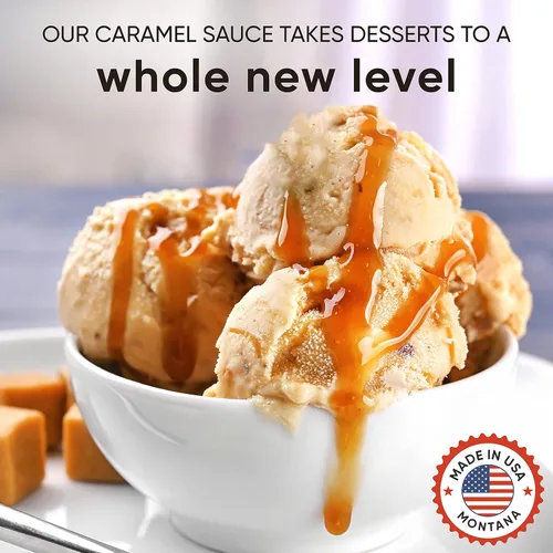Vista 8 de Paquete de 4 caramelos: caramelo crema, caramelo orgánico, caramelo de bourbon y caramelo de especias de calabaza. Salsa de postre gourmet