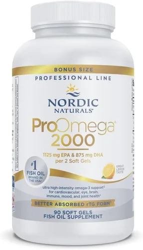 Vista 10 de Cápsulas blandas de gel con sabor a limón ProOmega 2000 de Nordic Naturals. 120 cápsulas.