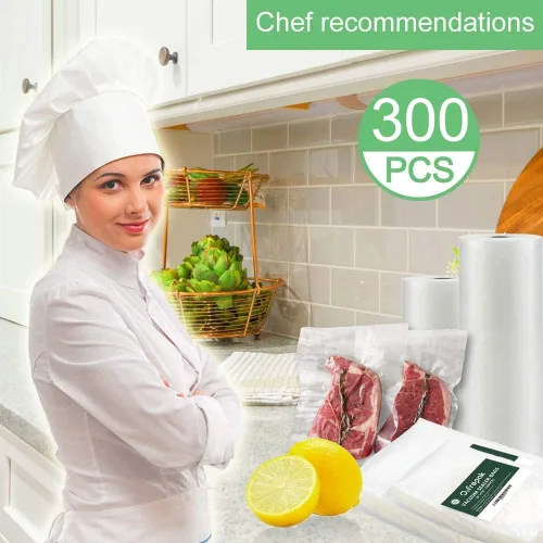 Vista 3 de O2frepak 300 unidades bolsas selladoras al vacío de 6x10 pulgadas sin BPA y resistentes, bolsas selladoras de alimentos con sellado al vacío