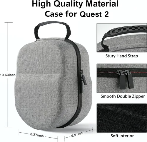 Vista 5 de COOWPS Funda de transporte rígida para MetaOculus Quest 2 accesorios compatible con la versión de batería Elite Strapdiseño kiwiBOBOBOVR Headstrap