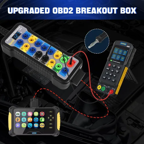 Vista 3 de Caja de ruptura OBD2 KAWISH Detector de protocolo OBDII Auto de 16 pines con pantalla LCD para detección de comunicación de protocolo