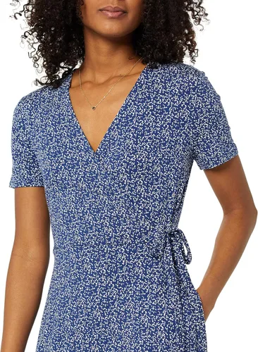 Vista 5 de Tienda Essentials - Vestido de manga casquillo para mujer, estilo cruzado falso