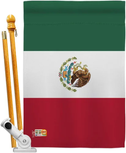 Vista 8 de Nacionalidad México Garden House Banderas Set Regional Nación Internacional Mundo País Particular Área Pequeña Decorativa Patio Banner Doble Cara