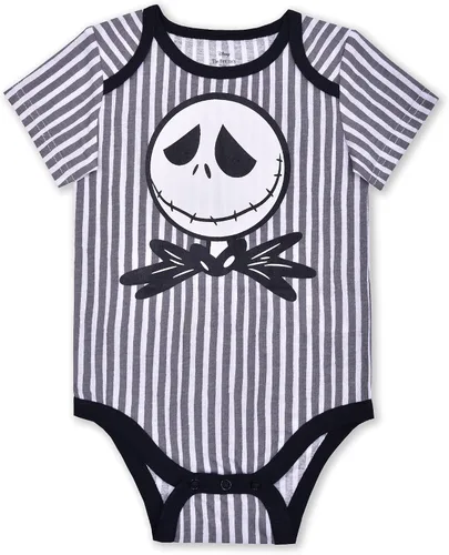 Vista 4 de Disney Nightmare Before Christmas Jack Skellington - Paquete de 3 mamelucos para bebé color gris