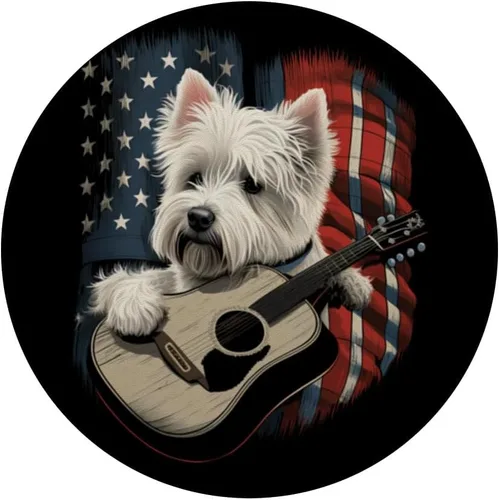 Vista 3 de American West Highland White Terrier Estados Unidos Westie County Música PopSockets intercambiables PopGrip