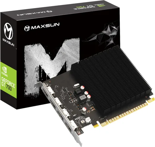 Vista 6 de MAXSUN GeForce GT 730 - Tarjeta gráfica GDDR3 de 4 GB GPU para computadora PC diseño ITX PCI Express DVI-I, HDMI, VGA multipantalla 4K