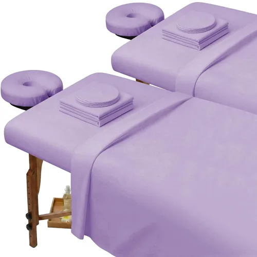 Vista 8 de Oudain Juego de 2 sábanas de microfibra suave para mesa de masaje, resistente al aceite y a las arrugas, juego de 3 piezas, suministros de terapia