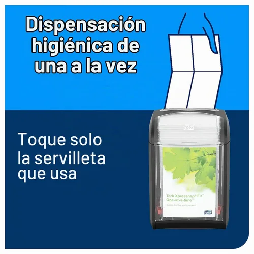 Vista 4 de Tork Xpressnap Fit - Servilleta dispensadora natural N14, compostable de 2 capas, 36 paquetes x 120 servilletas, DX806E
