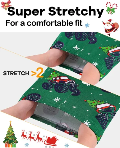 Vista 3 de DAUGHTER QUEEN Pijamas de Navidad para niños y niñas de 18 meses-12 años, ropa de dormir 100% algodón