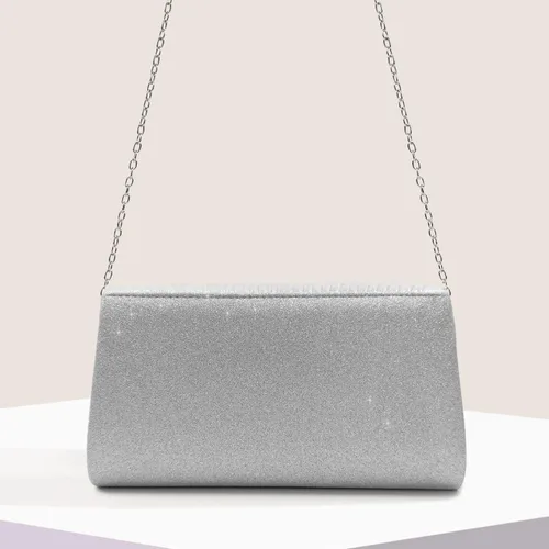 Vista 5 de Ornaous Bolso de noche con purpurina para mujer, bolso de mano formal brillante para baile de graduación, cóctel, boda