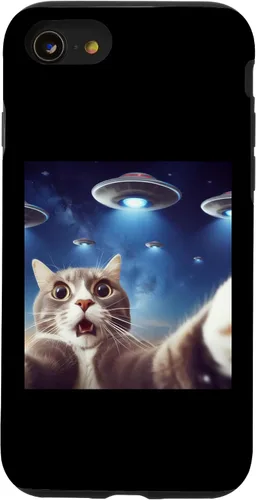 Vista 13 de Funda clásica para iPhone 15 con diseño de gato alienígena
