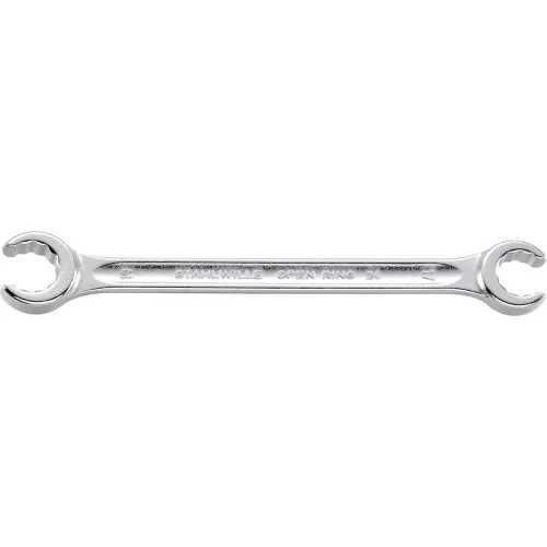 Vista 6 de Stahlwille 41081417 - Llave de anillo abierto de doble extremo, en ángulo, de aleación de acero cromado y cromada, bimágono con perfil