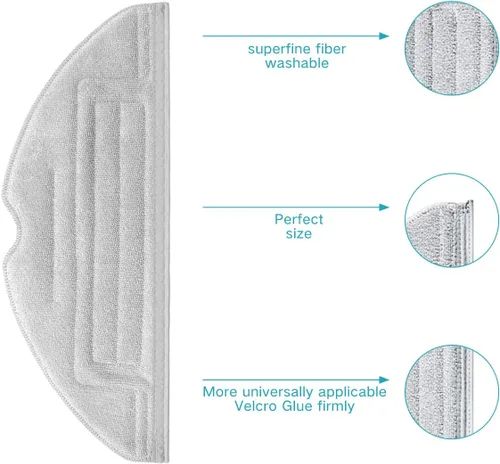 Vista 2 de Almohadillas de repuesto para trapeador de vacío para Roborock MaxV/S7 MaxV Plus/S7 MaxV Ultra/S7/S7+ reutilizable para suelos duros, almohadillas