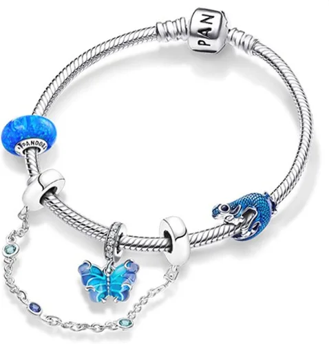 Vista 5 de Dijes de plata de ley 925, collar de tortuga marina, camaleón, mariposa, caracol, cangrejo, abalorio, abalorio, joyería, regalo para mujeres y niñas