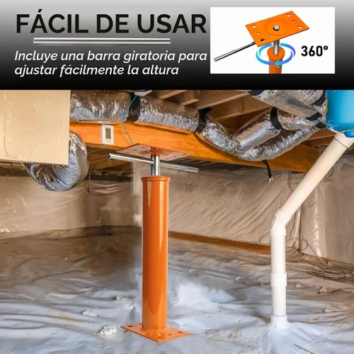 Vista 4 de Jack House Jack para nivelación, 15.5 a 21 pulgadas, gato de suelo Naranja