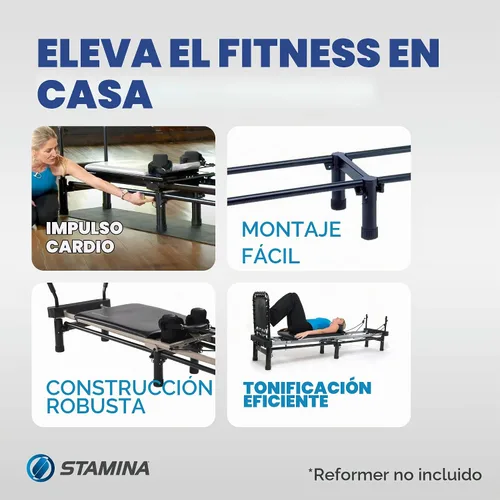 Vista 3 de AeroPilates Reformer Stand – Accesorios complementarios de pilates para reformadores AeroPilates – Entrenamiento de pilates para entrenamiento