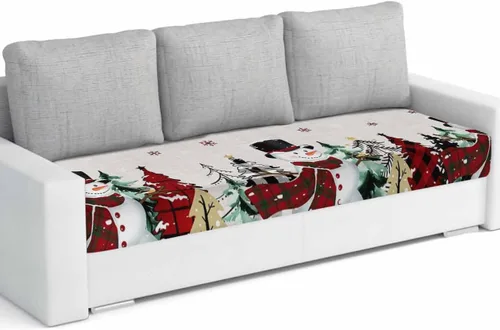 Vista 12 de Fundas de cojín elásticas para sofá de Navidad, diseño de muñeco de nieve, seccional/individual/en forma de L, protector de muebles con parte