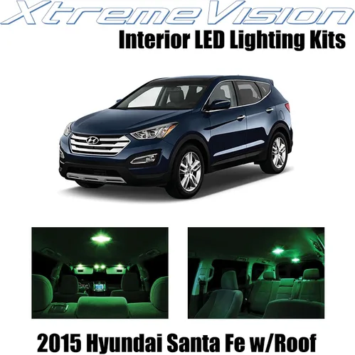 Vista 9 de XtremeVision LED interior para Hyundai Santa Fe con techo panorámico 2015+ (9 piezas) blanco puro interior kit + herramienta de instalación