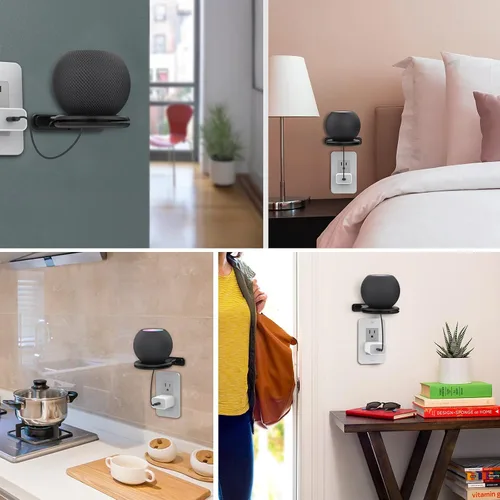 Vista 6 de AHASTYLE HomePod - Soporte de pared para mini soporte de ABS [Gestión de cables integrada] Soporte estable para HomePod Mini