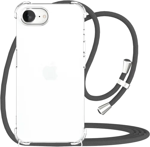 Vista 8 de Funda cruzada para iPhone SE 2/3, correa de cordón ajustable transparente para el cuello para mujer para iPhone 7/8, funda de teléfono TPU suave a