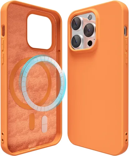 Vista 94 de oakxco Funda de silicona para iPhone 12 Pro Max, magnética, compatible con carga inalámbrica Magsafe, cubierta protectora de goma suave y delgada