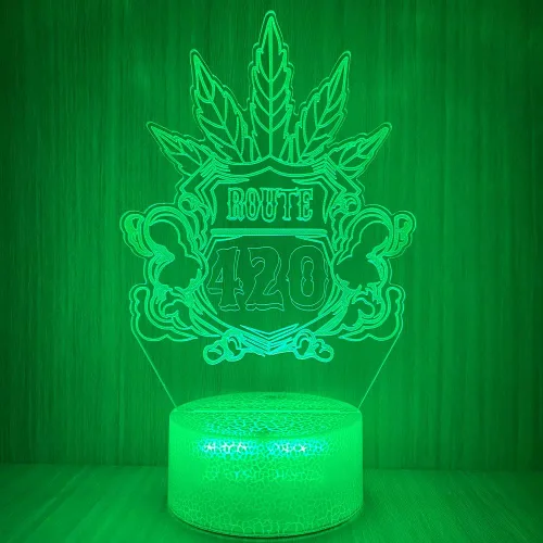 Vista 30 de 420 hojas 3D LED lámpara de mesa luz nocturna ilusión visual óptica decoración del hogar iluminación