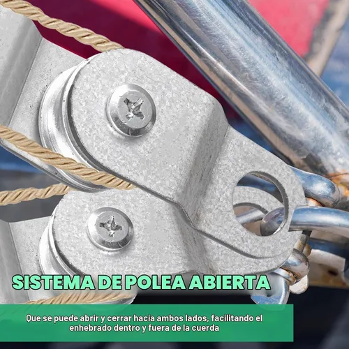 Vista 5 de Yaocom 20 piezas de polea simple pequeña con rodamiento de rueda, poleas de cable con rodillos internos, polea de cable de enganche simple, bloque