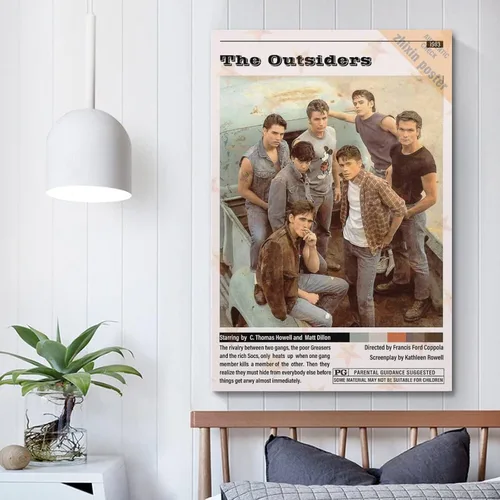 Vista 5 de DOKTor Pósteres estéticos de película The Outsiders, pintura decorativa, lienzo, pósteres de pared e impresión artística moderna para decoración