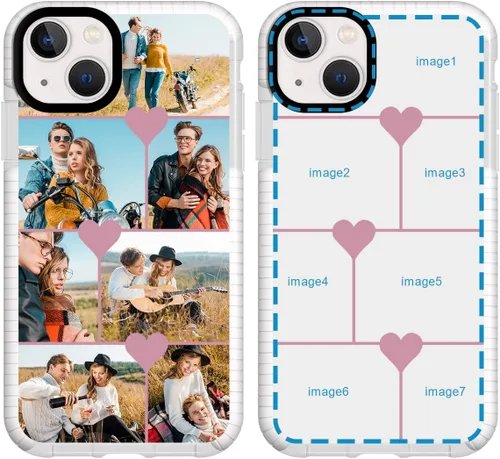 Vista 15 de Funda de teléfono personalizada para iPhone 15, diseño de collage de múltiples imágenes, resistente a los golpes, funda protectora de TPU suave