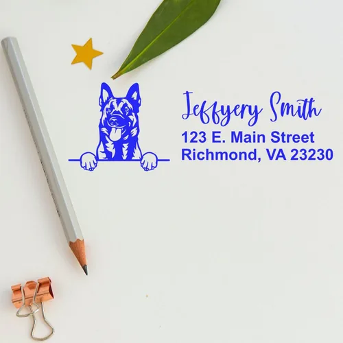 Vista 126 de American Bulldog Stamp Duo, Custom Return Address for Dog Lovers, Personalized Mail Mark for Letters and Cards