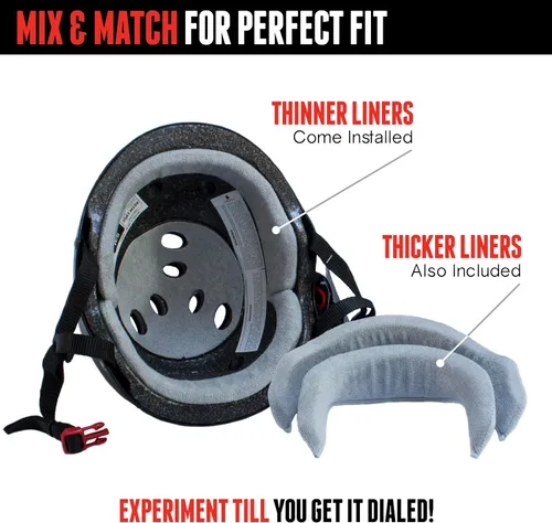Vista 3 de Triple Eight Certified Sweatsaver Helmet for Skateboarding, BMX, Roller Derby, Roller Skating, Inline Skating, Scooter and Bike