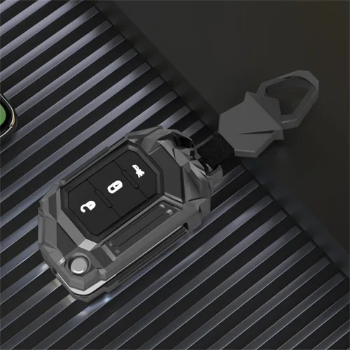 Vista 3 de Funda de aleación de zinc para llavero compatible con Jeep Wrangler Gladiator JL JLU Sahara Rubicon The Sport JT Overland Sport S 2018-2023