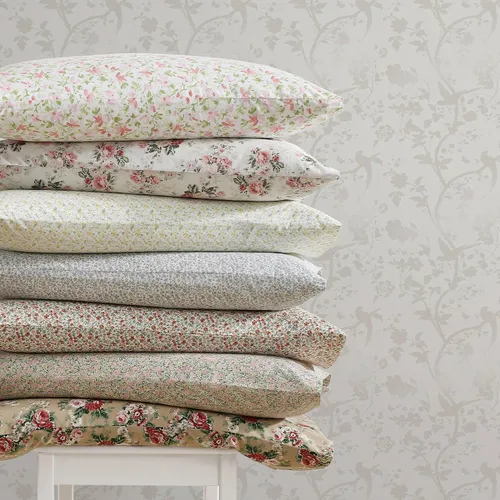 Vista 5 de Laura Ashley - Sábanas tamaño King, juego de ropa de cama de percal de algodón, ligeras y transpirables para decoración del hogar