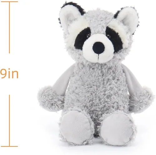 Vista 9 de Apricot Lamb Juguetes de peluche de mapache gris suave de 9 pulgadas