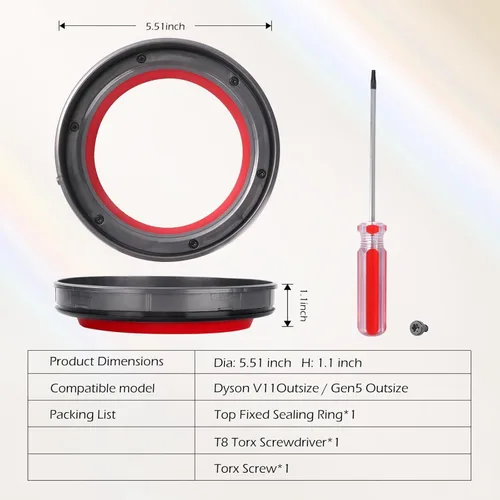 Vista 7 de Anillo de sellado de repuesto para aspiradora Dyson Outsize Serie SV16 SV29 V11 Outsize / Gen5 Outsize/Plus/Absolute/Absolute Extra/Total
