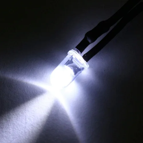 Vista 4 de uxcell 5pcs 0.197 in pre cableado LED, blanco DC24V lente transparente, diodos emisores de luz