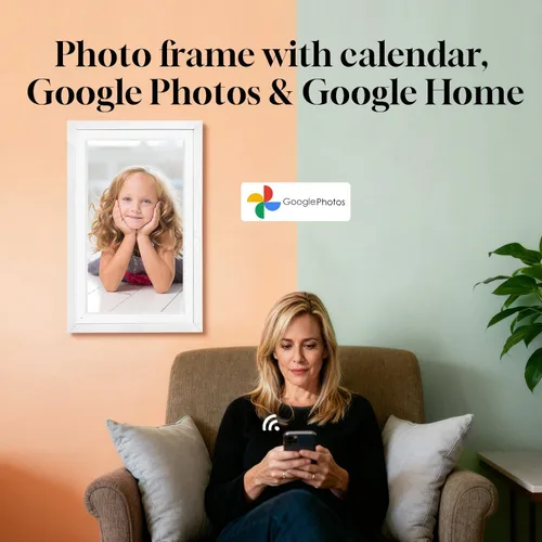 Vista 5 de Pantalla inteligente de 15.6" con Google Calendar, Google Play, sin suscripción, color blanco Anti-glare FHD touchscreen,Photo Frame,Android